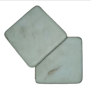 Set of White Marble Coasters (2)